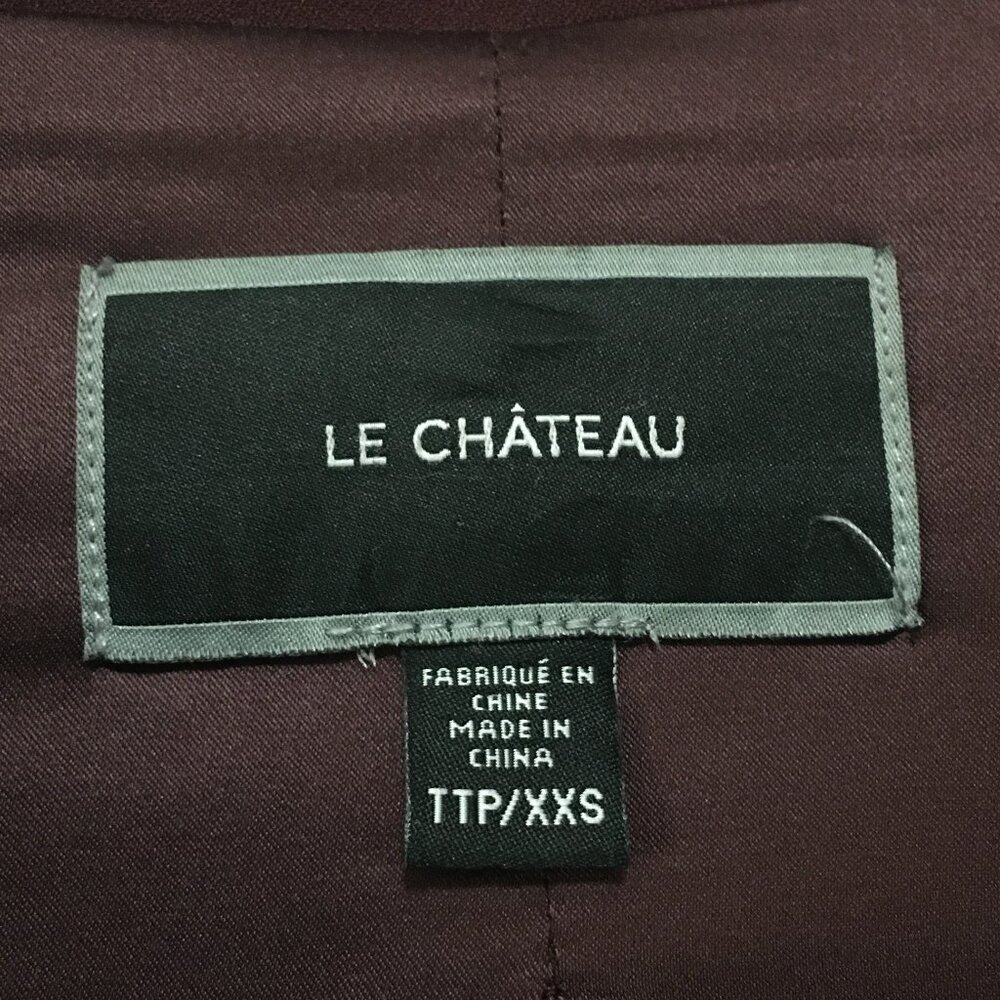 Le Château Long Burgundy Open Front Blazer Cardigan Jacket Size XXS - Picture 10 of 15